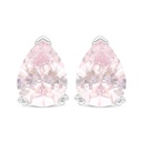 Sterling Silver 925 Earring Rhodium Plated Embedded With pink Zircon 