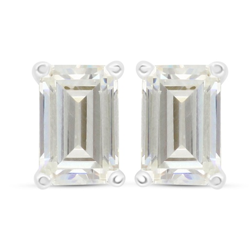 [EAR01CIT00000C514] Sterling Silver 925 Earring Rhodium Plated Embedded With Yellow Diamond 