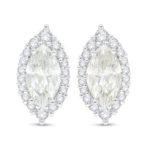 [EAR01CIT00WCZC515] Sterling Silver 925 Earring Rhodium Plated Embedded With Yellow Diamond And White Zircon