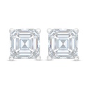 Sterling Silver 925 Earring Rhodium Plated Embedded With White Zircon