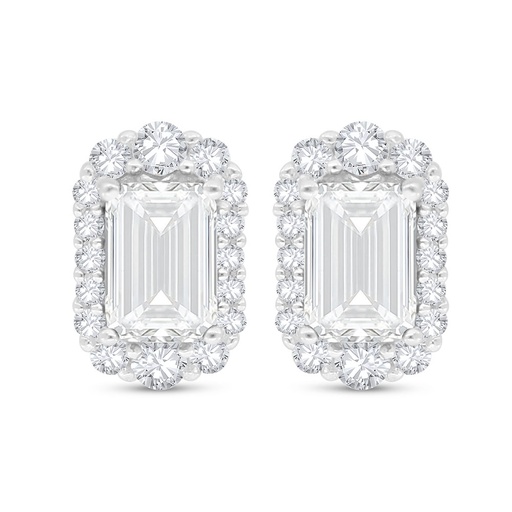 [EAR01WCZ00000C524] Sterling Silver 925 Earring Rhodium Plated Embedded With White Zircon