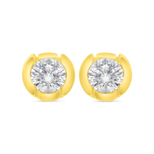 [EAR02WCZ00000C534] Sterling Silver 925 Earring Golden Plated Embedded With White Zircon