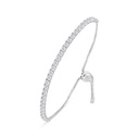 Sterling Silver 925 Bracelet Rhodium Plated Embedded With White Zircon 