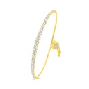 Sterling Silver 925 Bracelet Golden Plated Embedded With White Zircon