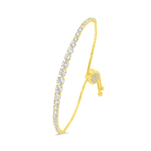 [BRC02WCZ00000B147] Sterling Silver 925 Bracelet Golden Plated Embedded With White Zircon