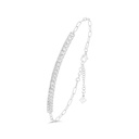 Sterling Silver 925 Bracelet Rhodium Plated Embedded With White Zircon