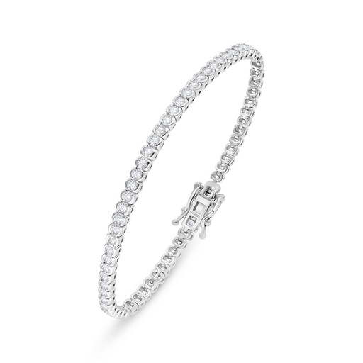 [BRC01WCZ00000B156] Sterling Silver 925 Bracelet Rhodium Plated Embedded With White Zircon 