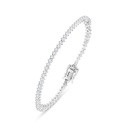 Sterling Silver 925 Bracelet Rhodium Plated Embedded With White Zircon 