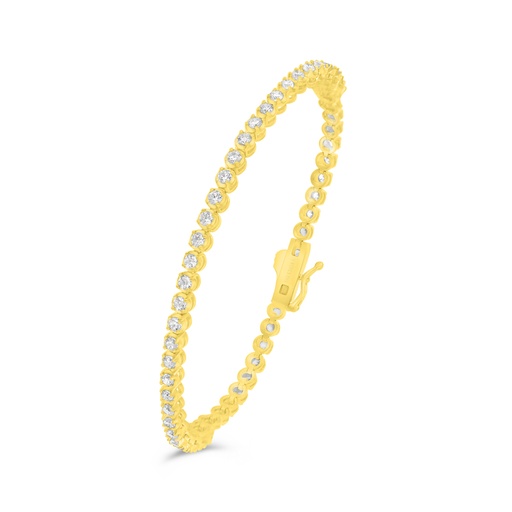 [BRC02WCZ00000B160] Sterling Silver 925 Bracelet Golden Plated Embedded With White Zircon