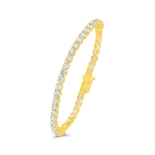 [BRC02WCZ00000B161] Sterling Silver 925 Bracelet Golden Plated Embedded With White Zircon