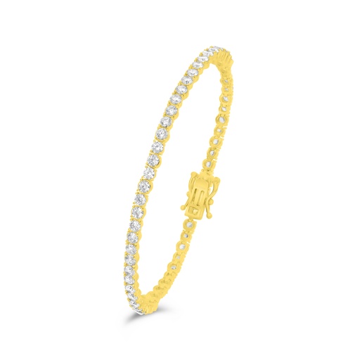 [BRC02WCZ00000B163] Sterling Silver 925 Bracelet Golden Plated Embedded With White Zircon