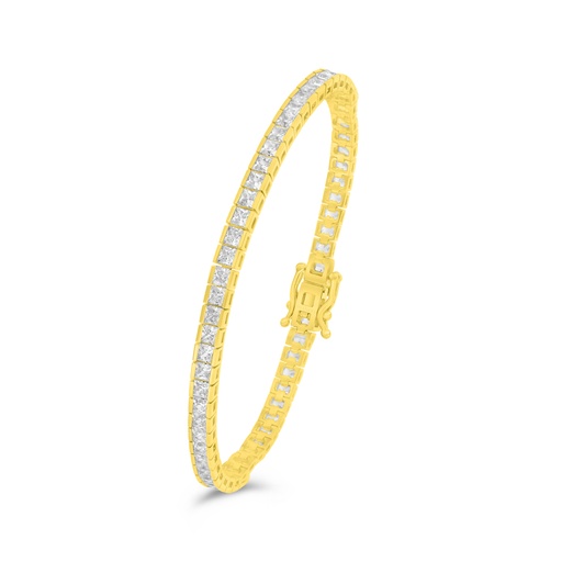 [BRC02WCZ00000B165] Sterling Silver 925 Bracelet Golden Plated Embedded With White Zircon