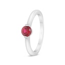 Sterling Silver 925 Ring Rhodium Plated Embedded With Ruby Corundum 