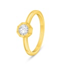 Sterling Silver 925 Ring Golden Plated Embedded With White Zircon