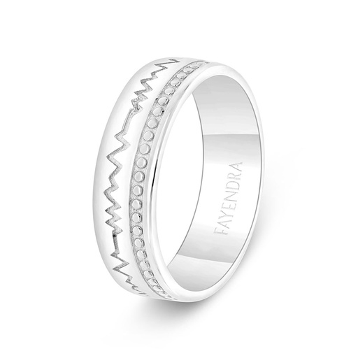 Sterling Silver 925 Wedding Ring Rhodium Plated For Men