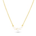 Sterling Silver 925 Necklace Golden Plated Embedded With Fresh Water Pearl