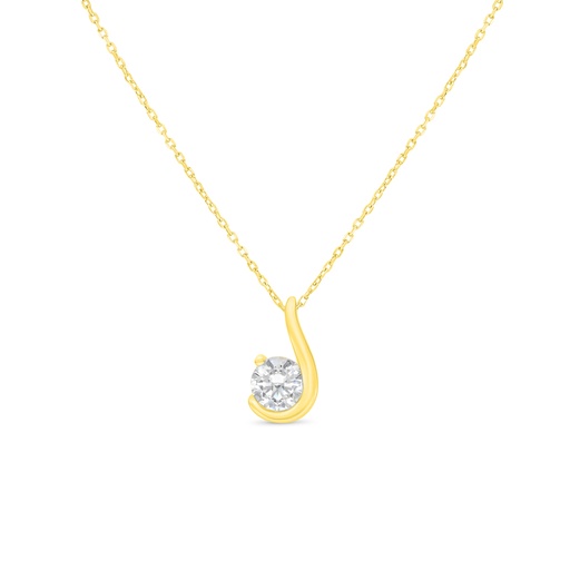 [NCL02WCZ00000B735] Sterling Silver 925 Necklace Golden Plated Embedded With White Zircon