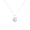 Sterling Silver 925 Necklace Rhodium Plated Embedded With White Shell 