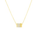 Sterling Silver 925 Necklace Golden Plated Embedded With White Zircon