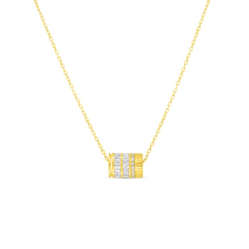 [NCL02WCZ00000B742] Sterling Silver 925 Necklace Golden Plated Embedded With White Zircon