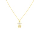 Sterling Silver 925 Necklace Golden Plated Embedded With Fresh Water Pearl And White Zircon