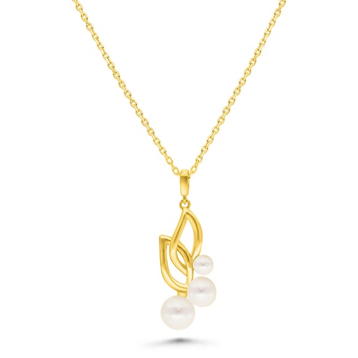 [NCL02PRL00000B779] Sterling Silver 925 Necklace Golden Plated Embedded With Fresh Water Pearl