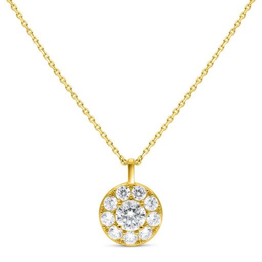 [NCL02WCZ00000B780] Sterling Silver 925 Necklace Golden Plated Embedded With White Zircon