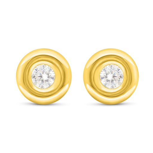 [EAR02CIT00000C581] Sterling Silver 925 Earring Golden Plated Embedded With Diamond Color 