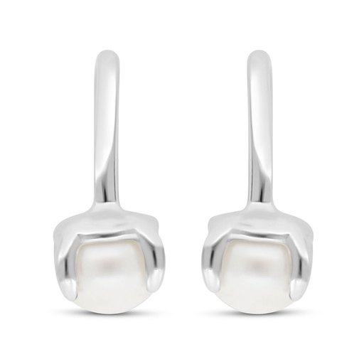 [EAR01PRL00000C590] Sterling Silver 925 Earring Rhodium Plated Embedded With Fresh Water Pearl