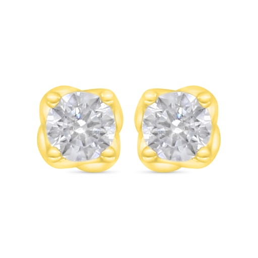 [EAR02WCZ00000C603] Sterling Silver 925 Earring Golden Plated Embedded With White Zircon
