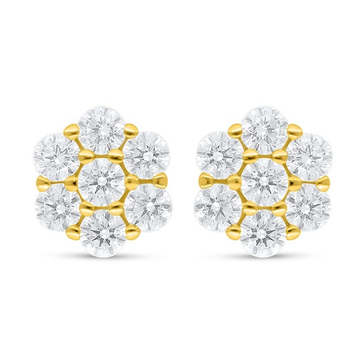 [EAR02WCZ00000C609] Sterling Silver 925 Earring Golden Plated Embedded With White Zircon