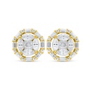 Sterling Silver 925 Earring Golden Plated Embedded With White Zircon