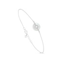 Sterling Silver 925 Bracelet Rhodium Plated Embedded With White Shell And White Zircon