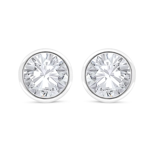 [EAR01WCZ00000C670] Sterling Silver 925 Earring Rhodium Plated Embedded With White Zircon