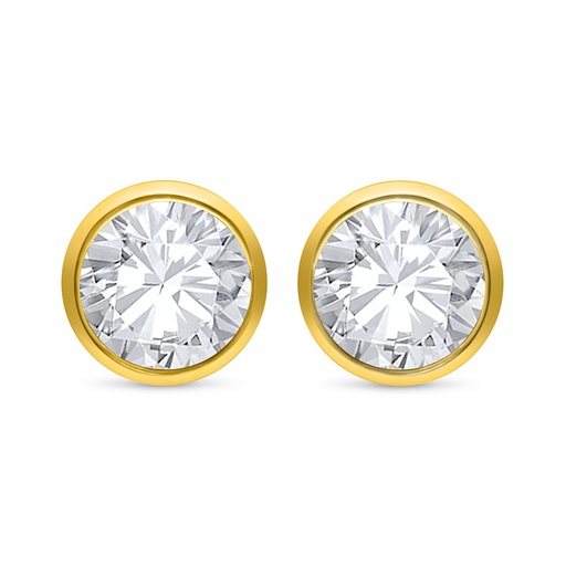 [EAR02WCZ00000C670] Sterling Silver 925 Earring Golden Plated Embedded With White Zircon