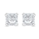 Sterling Silver 925 Earring Rhodium Plated Embedded With White Zircon