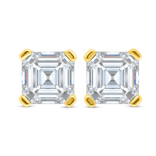 [EAR02WCZ00000C674] Sterling Silver 925 Earring Golden Plated Embedded With White Zircon