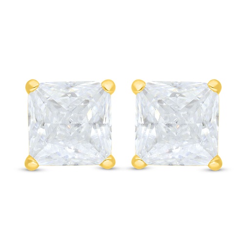 [EAR02WCZ00000C675] Sterling Silver 925 Earring Golden Plated Embedded With White Zircon