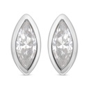 Sterling Silver 925 Earring Rhodium Plated Embedded With White Zircon