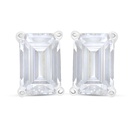 Sterling Silver 925 Earring Rhodium Plated Embedded With White Zircon