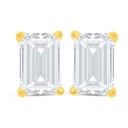 Sterling Silver 925 Earring Golden Plated Embedded With White Zircon