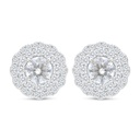 Sterling Silver 925 Earring Rhodium Plated Embedded With White Zircon