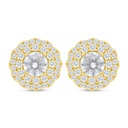 Sterling Silver 925 Earring Golden Plated Embedded With White Zircon