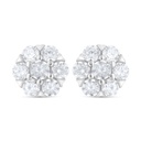 Sterling Silver 925 Earring Rhodium Plated Embedded With White Zircon