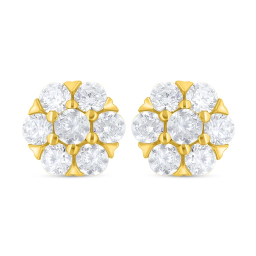 [EAR02WCZ00000C701] Sterling Silver 925 Earring Golden Plated Embedded With White Zircon