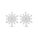 Sterling Silver 925 Earring Rhodium Plated Embedded With White Zircon