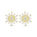 Sterling Silver 925 Earring Golden Plated Embedded With White Zircon