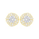 Sterling Silver 925 Earring Golden Plated Embedded With White Zircon