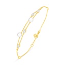 Sterling Silver 925 Bracelet Golden Plated Embedded With Natural White Pearl And White Zircon 