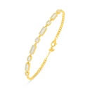 Sterling Silver 925 Bracelet Golden Plated Embedded With White Zircon